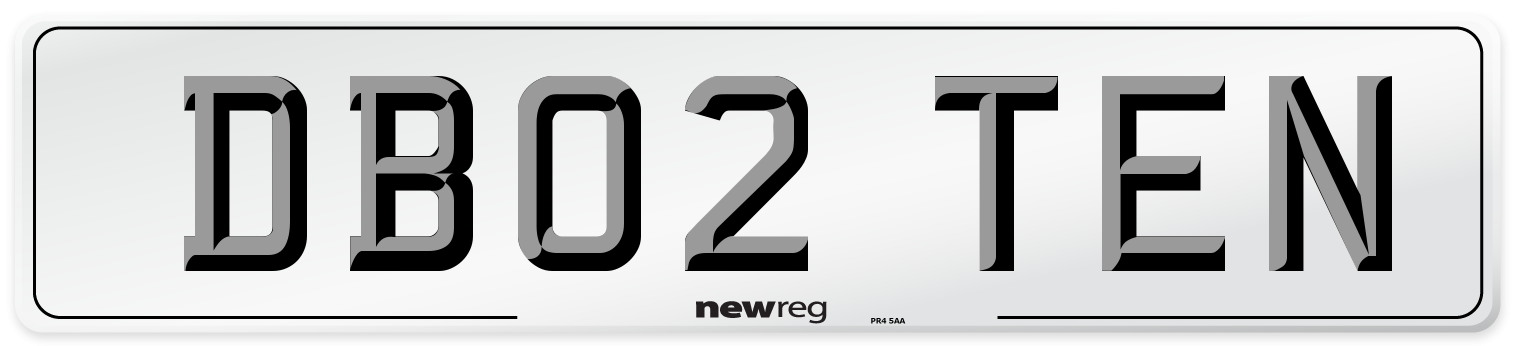 DB02 TEN Number Plate from New Reg